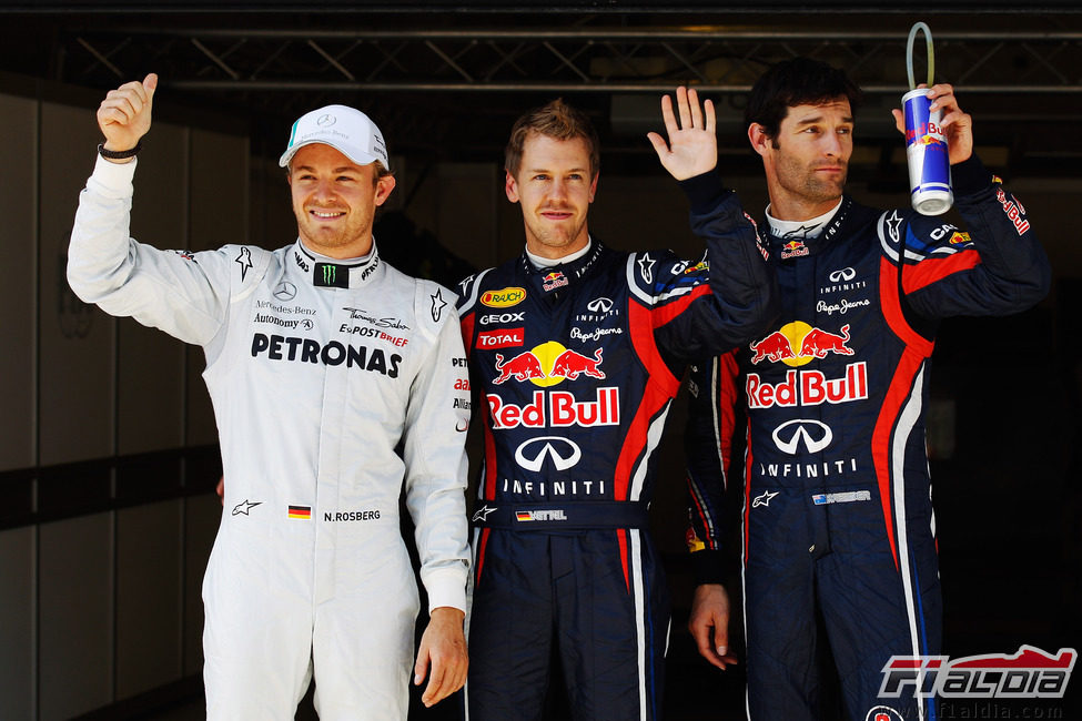 Los dos Red Bull en primera línea y Rosberg detrás en el GP de Turquía 2011