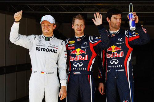 Los dos Red Bull en primera línea y Rosberg detrás en el GP de Turquía 2011