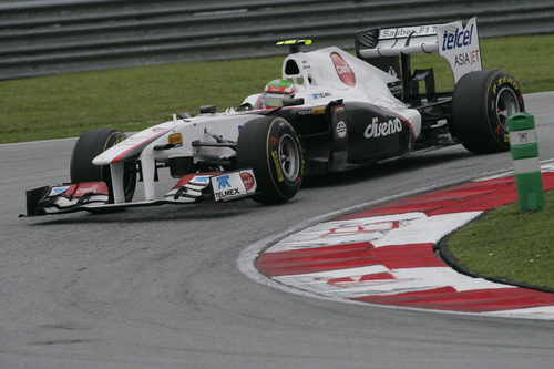 Pérez en la clasificación del GP de Malasia 2011