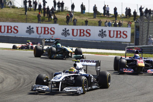 Pastor Maldonado durante la carrera del GP de Turquía 2011