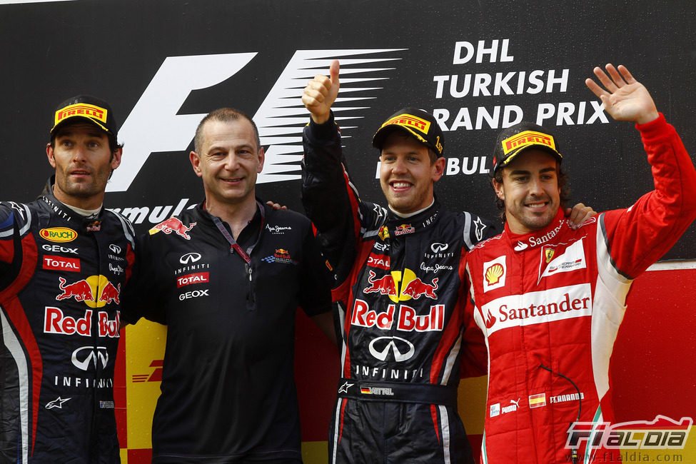 El podio final del GP de Turquía 2011