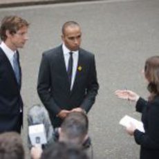Button y Hamilton en un acto oficial en Londres