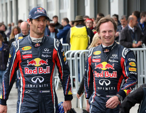 Mark Webber y Christian Horner en el 'Red Bull Ring'