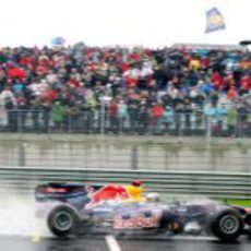 Vettel sobre la lluvia del 'Red Bull Ring'