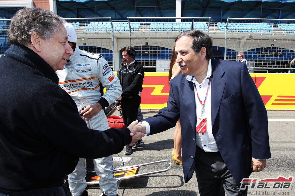 Saludo entre presidentes en el GP de Turquía 2011