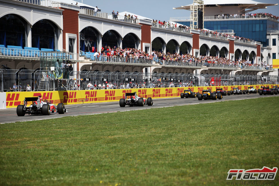 Parte de atrás de la parrilla de salida del GP de Turquía 2011