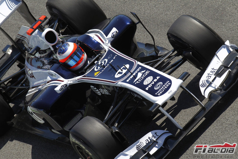 Barrichello durante la sesión de prácticas del GP de España 2011