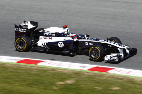 Rubens Barrichello durante la FP2 del GP de España 2011