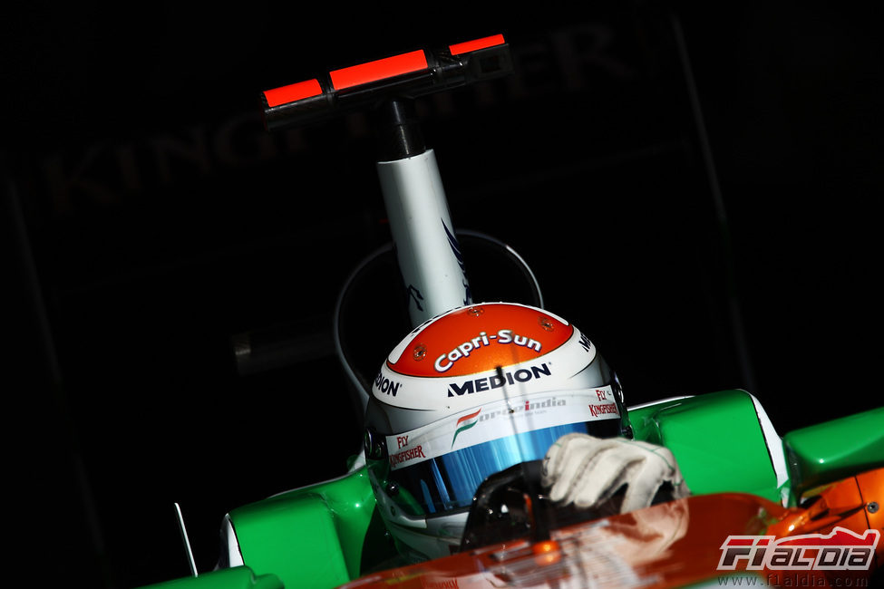 Adrian Sutil en la clasificación del GP de España 2011