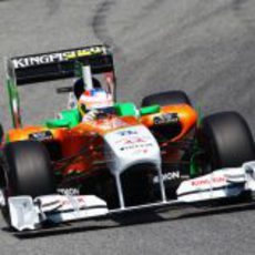 Di Resta en los entrenamientos del sábado en Montmeló