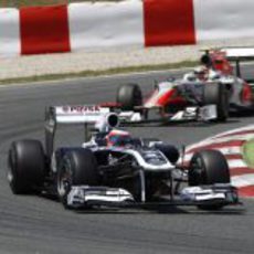 Rubens Barrichello durante la carrera del GP de España 2011