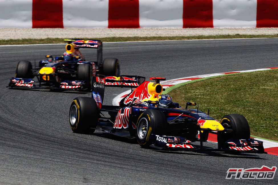 Vettel delante de Webber en el GP de España 2011