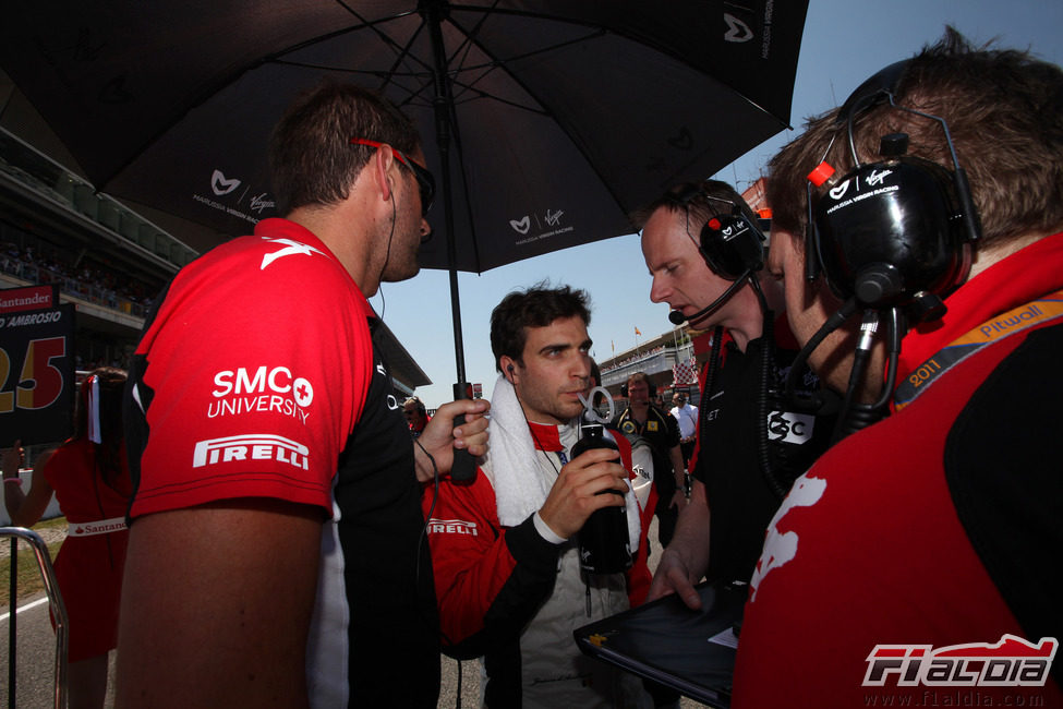 D'Ambrosio en la parrilla del Gran Premio de España 2011