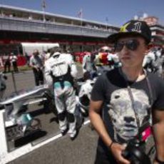 Jorge Lorenzo visitó la parrilla del GP de España 2011