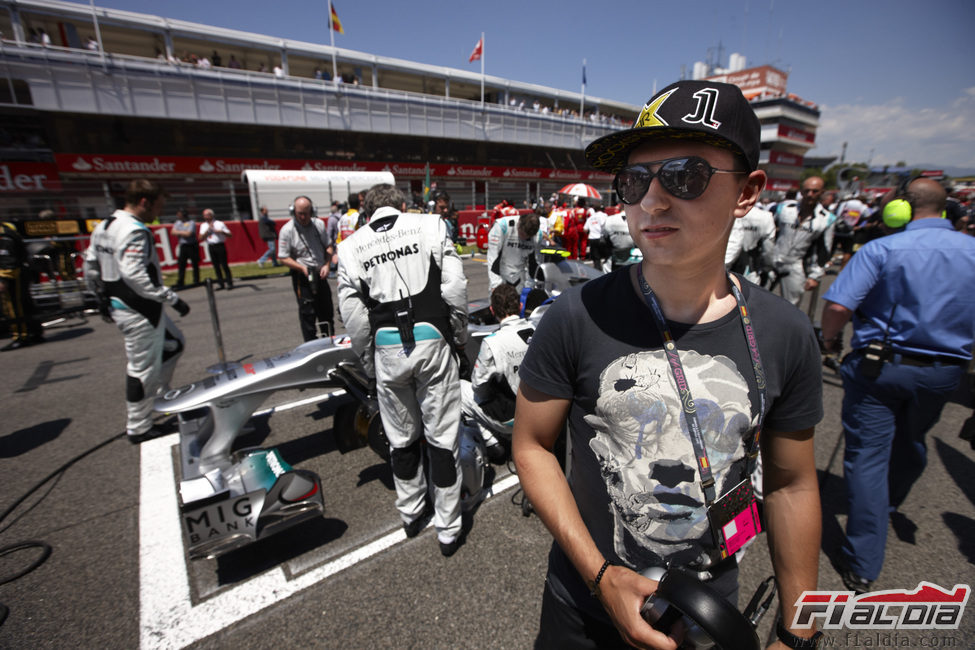 Jorge Lorenzo visitó la parrilla del GP de España 2011