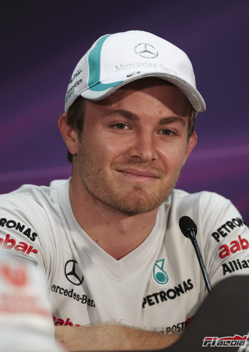 Rosberg durante la rueda de prensa del miércoles en Mónaco