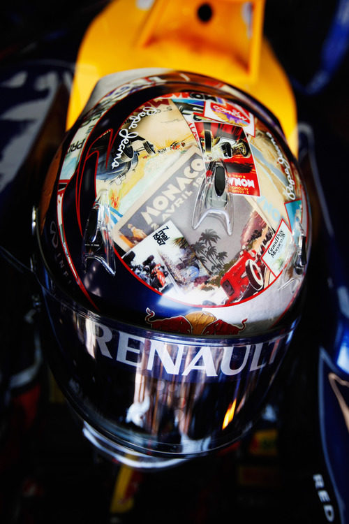 El casco de Sebastian Vettel para el GP de Mónaco 2011