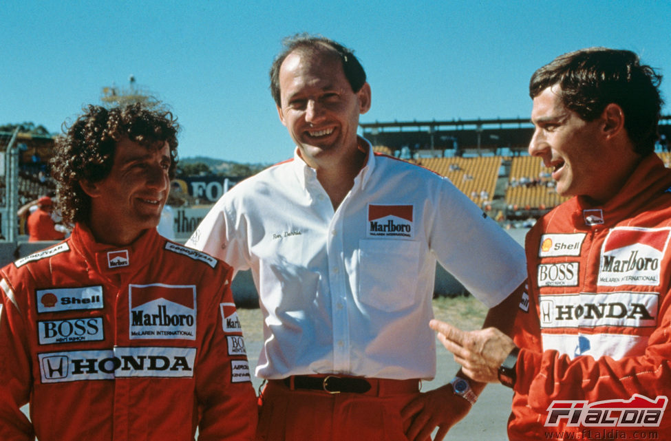 Alain Prost, Ron Dennis y Ayrton Senna