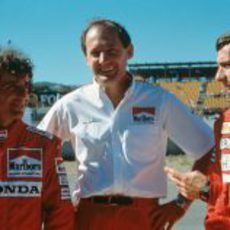 Alain Prost, Ron Dennis y Ayrton Senna