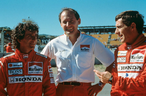Alain Prost, Ron Dennis y Ayrton Senna
