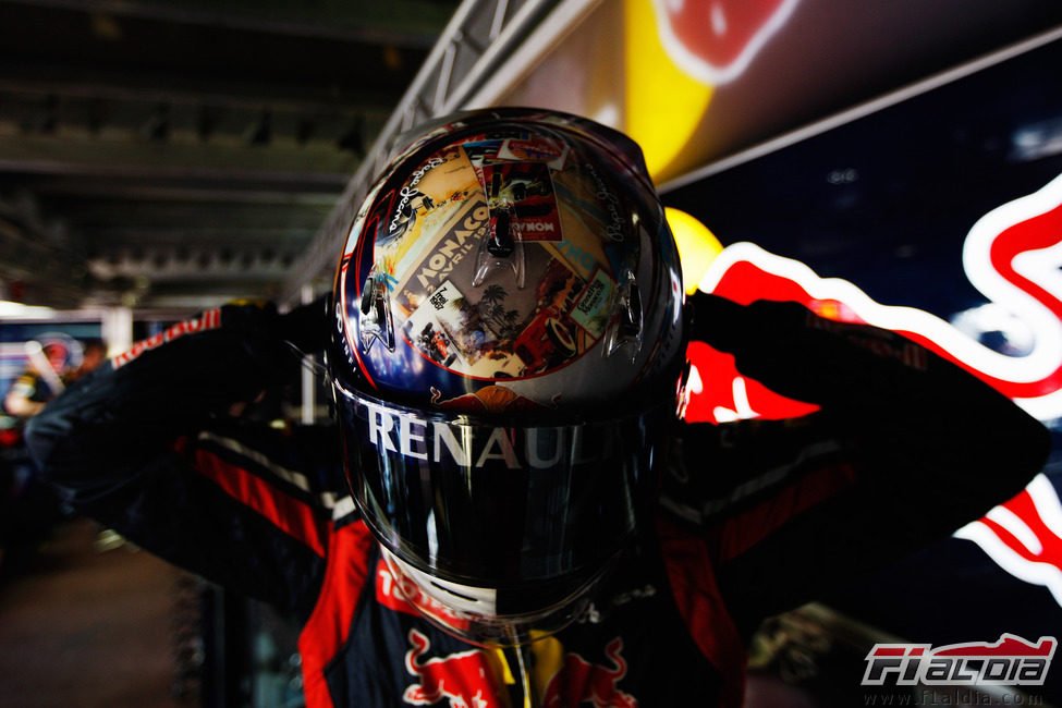 Vettel estrena casco en el GP de Mónaco 2011