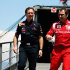 Horner y Domenicali en el GP de Mónaco 2011