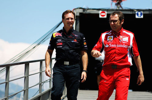 Horner y Domenicali en el GP de Mónaco 2011