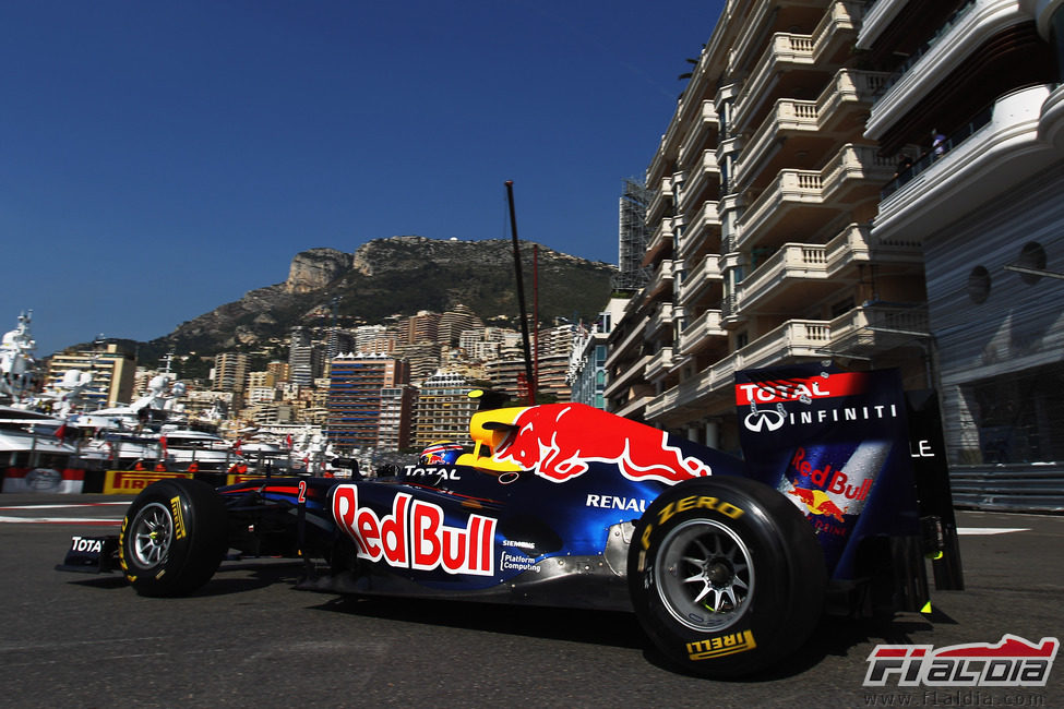 Mark Webber en los libres del jueves en Mónaco 2011