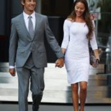 Jenson Button y su novia Jessica Michibata en el GP de Mónaco 2011