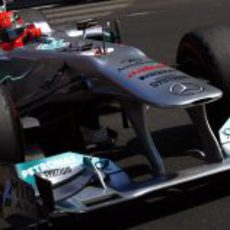 Schumacher en acción en las calles de Montecarlo