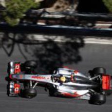 Lewis Hamilton en carrera en Mónaco 2011