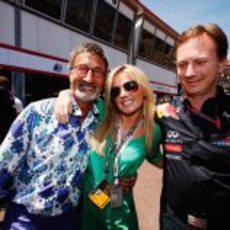 Eddie Jordan, Geri Halliwell y Christian Horner en el GP de Mónaco 2011