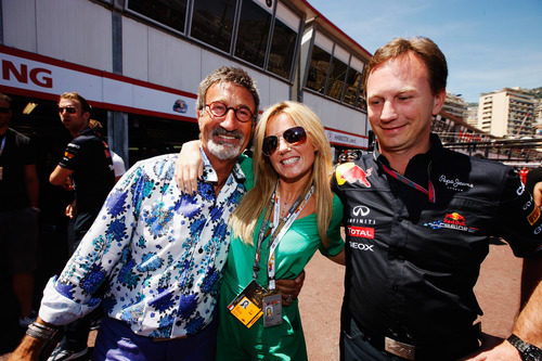 Eddie Jordan, Geri Halliwell y Christian Horner en el GP de Mónaco 2011