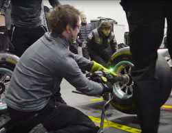 Así entrena Mercedes los pit-stop con los neumáticos de 2017