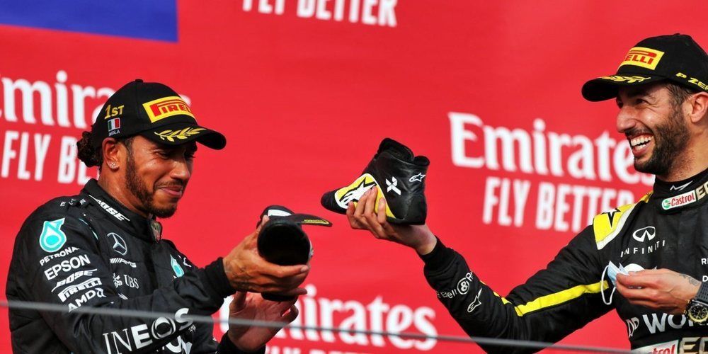 Ricciardo, de Hamilton: "Necesita a alguien que lo desafíe a él y a Mercedes, Bottas no se acerca"
