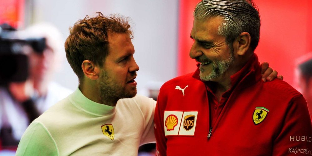Vettel habla de los que han sido importantes para él en Ferrari: "Arrivabene tiene un gran corazón"