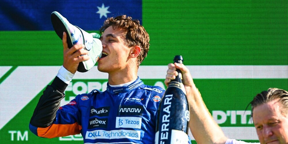 Lando Norris, sobre el 'shoey': "Lo disfruté tanto como lo odié"