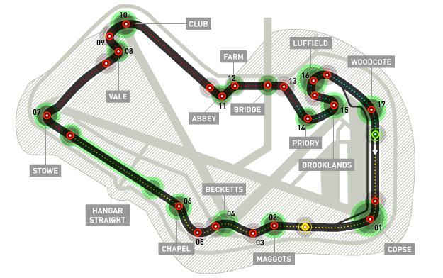 Trazado de Silverstone Circuit