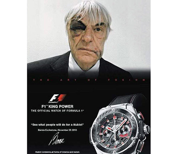 Bernie Ecclestone saca provecho de la agresión recibida para vender relojes