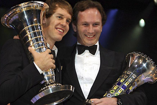 Vettel y Red Bull recibieron sus trofeos en la gala de la FIA