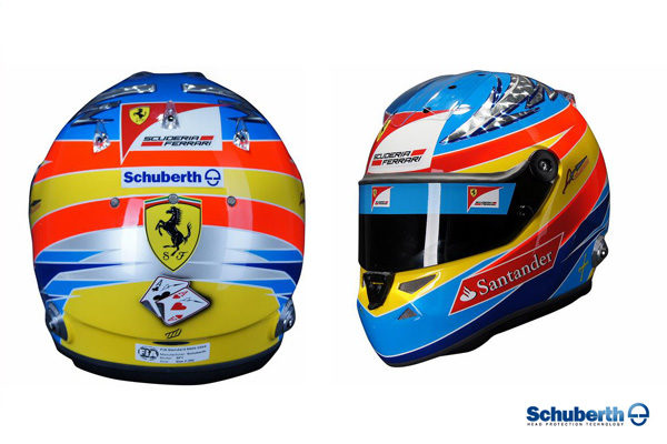 Así son los cascos de los pilotos de Ferrari para 2011