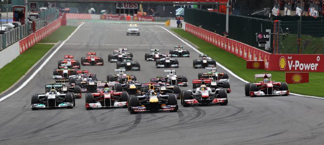 Salida del GP Bélgica 2011