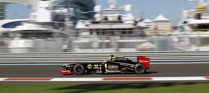 Romain Grosjean en los test de Abu Dabi