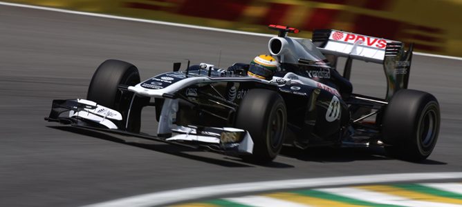 Rubens Barrichello en la clasificación del GP d Brasil 2011