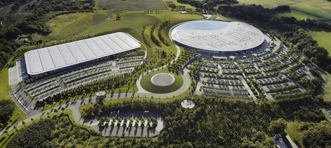centro tecnológico de McLaren en Woking vista aérea