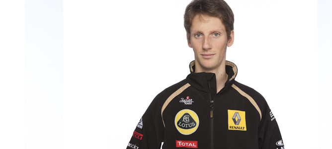 Romain Grosjean en Lotus Renault GP
