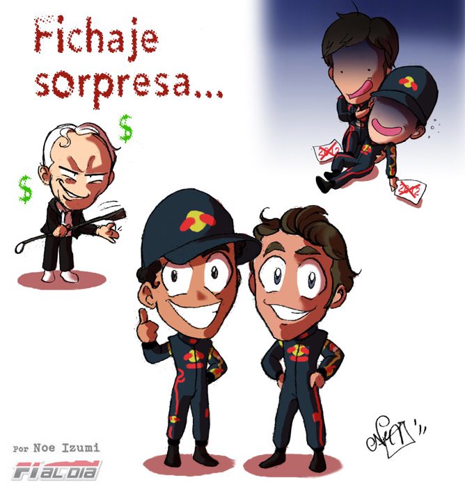 chibis Daniel Ricciaro y Jean-Eric Vergne