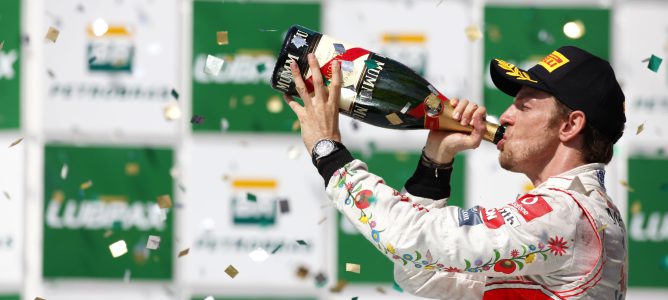 Jenson Button en el podio