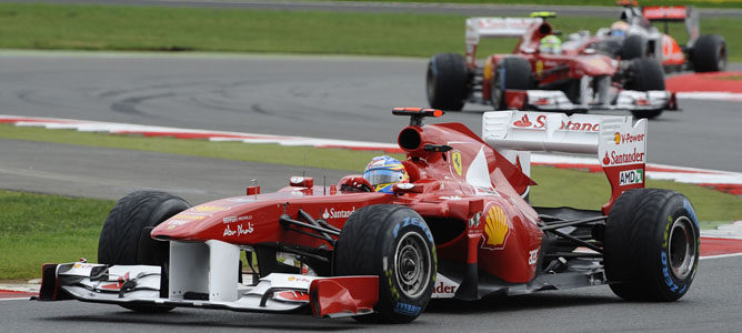Los dos Ferrari en pista