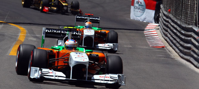 Los dos Force India en pista